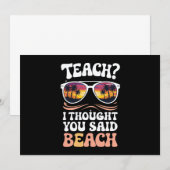 Teach I Thought You Said Beach Leraar Groovy Kaart (Voorkant / Achterkant)