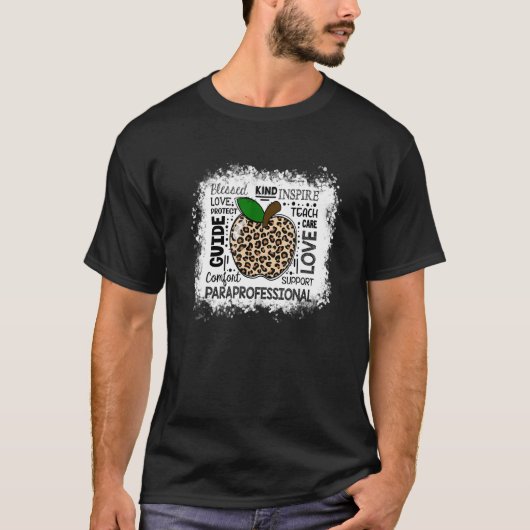 Teach Inspire Love Leopard Paraprofessional Kind B T-shirt (Voorkant)