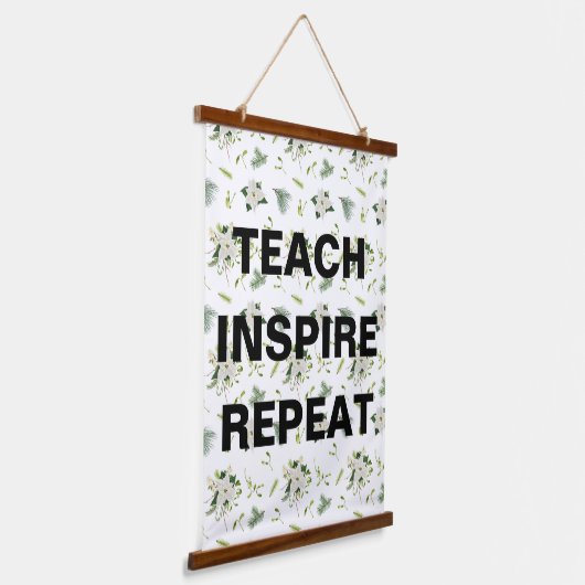 Teach Inspire Repeat Classroom Wall Hangend Wandkleed (Gebogen)
