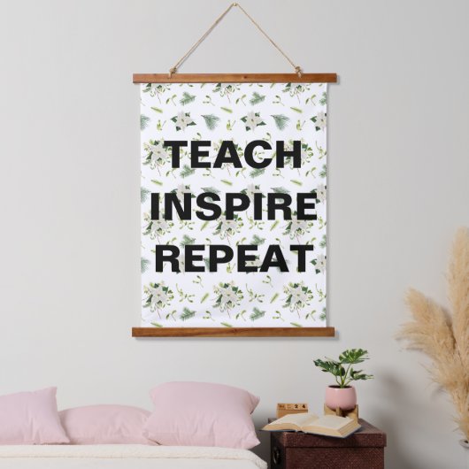 Teach Inspire Repeat Classroom Wall Hangend Wandkleed (Slaapkamer)