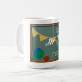 Teach. Koffie. Herhaal. Mok (Voorkant links)