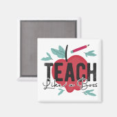 Teach like a boss Teacher Magneet (Voorkant / Achterkant)