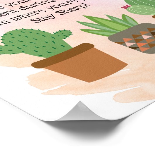 Teach like a cactus Teacher Wall Print (Hoek)