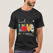 Teach Love Inspire 1st Grade Teacher Funny Back To T-shirt (Voorkant)