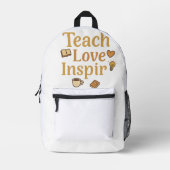 Teach Love Inspire Bedrukte Rugzak (Voorkant)