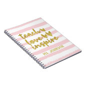 Teach Love Inspire | Blush roze zwembrillen Notitieboek (Rechterzijde)