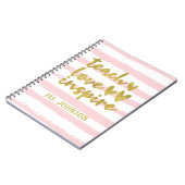 Teach Love Inspire | Blush roze zwembrillen Notitieboek (Linkerzijde)