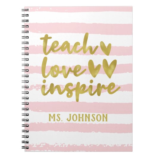 Teach Love Inspire | Blush roze zwembrillen Notitieboek (Voorkant)