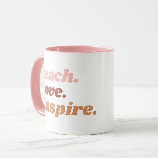 Teach Love Inspire Boho Teacher Appreciation Mok (Voorkant links)