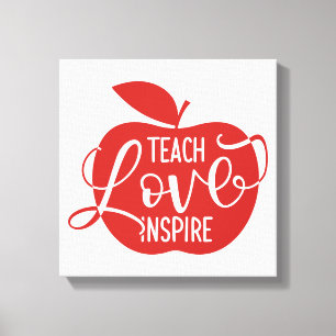 Teach Love Inspire Canvas Afdruk