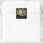 Teach Love Inspire Cute Sunflower Leopard Vierkante Sticker (Tas)