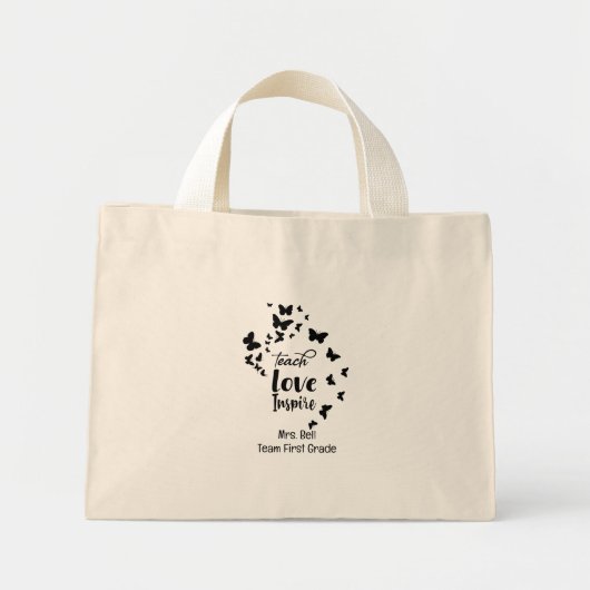 Teach Love Inspire Cute Teacher Mini Tote Bag (Voorkant)