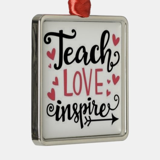 *TEACH LOVE INSPIRE* DE CHRISTMAS VAN DE LERER METALEN ORNAMENT (Rechts)