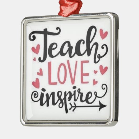 *TEACH LOVE INSPIRE* DE CHRISTMAS VAN DE LERER METALEN ORNAMENT (Links)