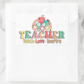 Teach · Love · Inspire – Een viering van de opvoed Rechthoekige Sticker (Tas)