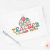Teach · Love · Inspire – Een viering van de opvoed Rechthoekige Sticker (Envelop)