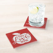 Teach Love Inspire Glazen Onderzetter (Schuin)