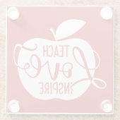 Teach Love Inspire Glazen Onderzetter (Achterkant)