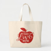 Teach Love Inspire Grote Tote Bag (Voorkant)
