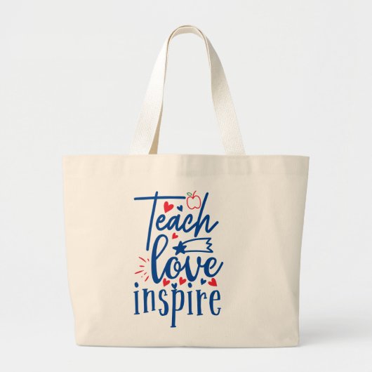 Teach Love Inspire Grote Tote Bag (Voorkant)