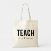 Teach Love Inspire Heart Teacher Day Tote Bag (Achterkant)