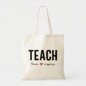 Teach Love Inspire Heart Teacher Day Tote Bag (Voorkant)