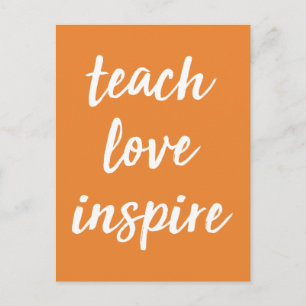 Teach Love Inspire Inspirerend zin Briefkaart