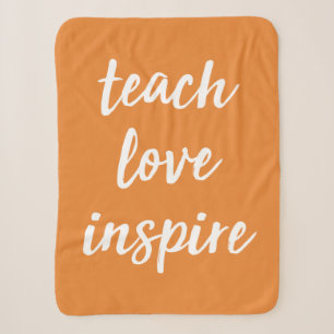 Teach Love Inspire Inspirerend zin Sherpa Deken