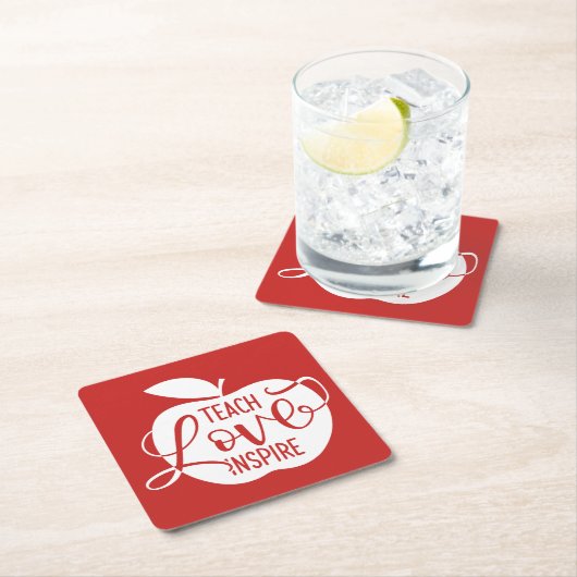Teach Love Inspire Kartonnen Onderzetters (Insitu)