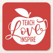 Teach Love Inspire Kartonnen Onderzetters (Voorkant)