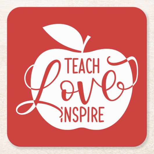 Teach Love Inspire Kartonnen Onderzetters (Voorkant)