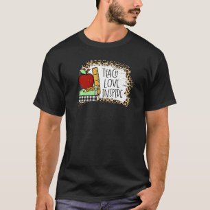 Teach Love Inspire Leopard Cheetah Print 100 dagen T-shirt