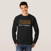 Teach Love Inspire Leopard Print Teacher Gift T-shirt (Voorkant volledig)