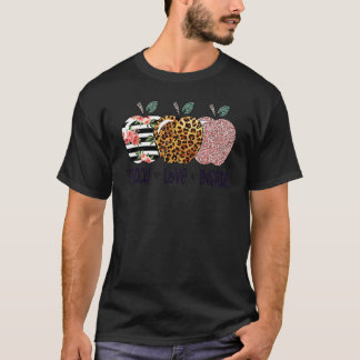 Teach Love Inspire Leopard Teacher Terug naar scho T-shirt