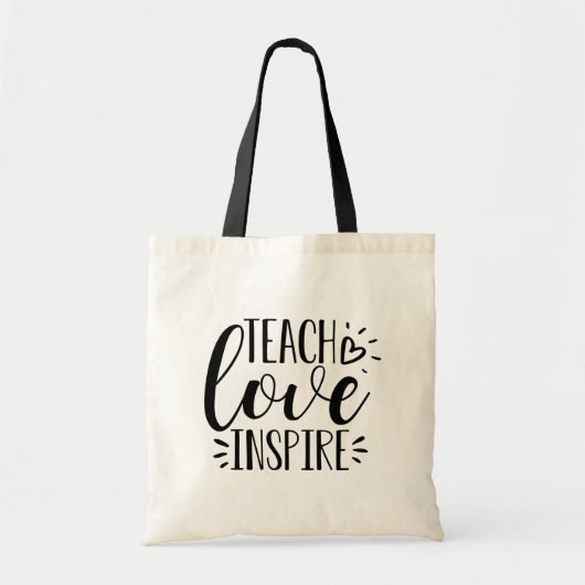 Teach, Love, Inspire | Leraar Tote Bag (Voorkant)