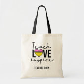 Teach Love Inspire Personalized Teacher Canvas tas (Voorkant)