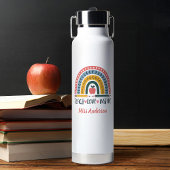 Teach Love Inspire Rainbow Teacher Appreciation Waterfles