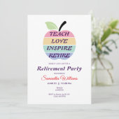 Teach Love Inspire Retirement Party voor gepension Kaart (Staand voorkant)