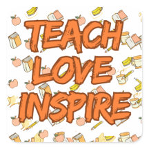 Teach Love Inspire Retro Teacher Quote