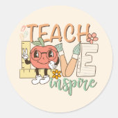 Teach Love Inspire Ronde Sticker (Voorkant)