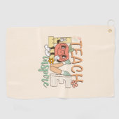 Teach Love Inspire – Schattigee schoolbenodigdhede Golfhanddoek (Horizontaal)