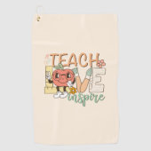 Teach Love Inspire – Schattigee schoolbenodigdhede Golfhanddoek (Voorkant)