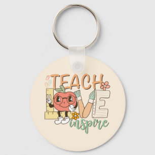 Teach Love Inspire – Schattigee schoolbenodigdhede Sleutelhanger
