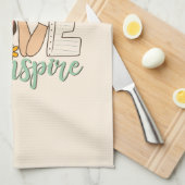 Teach Love Inspire – Schattigee schoolbenodigdhede Theedoek (Quarter Fold)