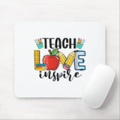Teach Love Inspire Shirt Funny Ck To School Teache Muismat (Met muis)