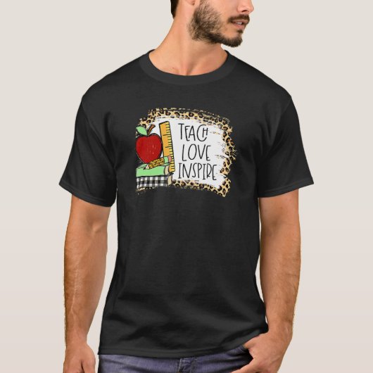 Teach Love Inspire Shirt Leopard Cheetah Print 100 (Voorkant)