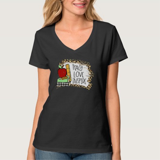 Teach Love Inspire Shirt Leopard Cheetah Print 100 (Voorkant)