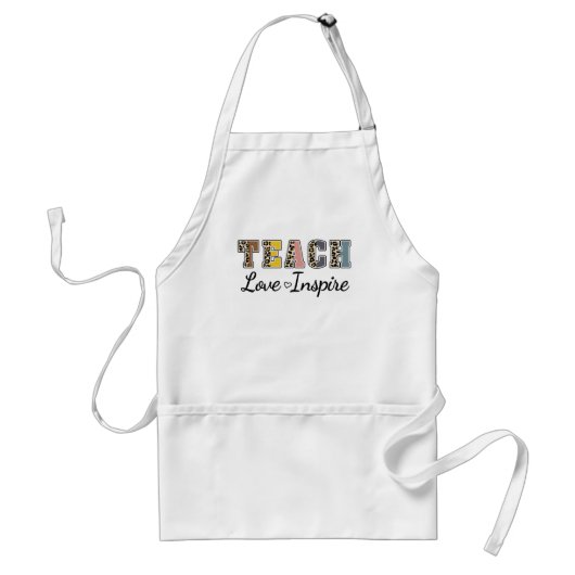 Teach, Love, Inspire Standaard Schort (Voorkant)