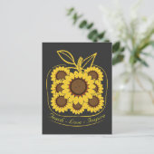 Teach Love Inspire Sunflower School Briefkaart (Staand voorkant)
