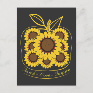 Teach Love Inspire Sunflower School Briefkaart